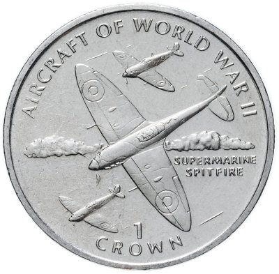 купить Остров Мэн 1 крона (crown) 1995 "Авиация Второй Мировой войны - Supermarine Spitfire"