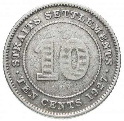 купить Стрейтс Сетлментс 10 центов (cents) 1927