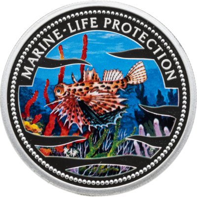купить Палау 5 долларов 2002 Защита морской жизни - Красная крылатка, в футляре с сертификатом