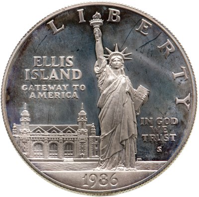 купить США 1 доллар (dollar) 1986 Statue of Liberty (100 лет Статуе Свободы) знак монетного двора "S" - Сан-Франциско