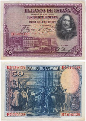 купить Испания 50 песет 1928 (Pick 75)