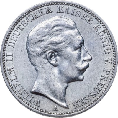 купить Германская Империя, Пруссия 3 марки (mark) 1912 с портретом Вильгельма II