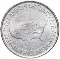 Купить США 50 центов (1/2 доллара) 1952-1954 "Джордж Вашингтон Карвер и Букер Талиафер Вашингтон"