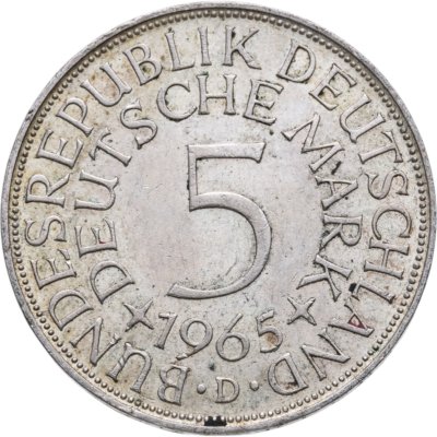 купить Германия 5 марок, 1965 Отметка монетного двора: "D" - Мюнхен