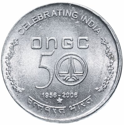 купить Индия 5 рупий (rupees) 2006 "50 лет ONGC"