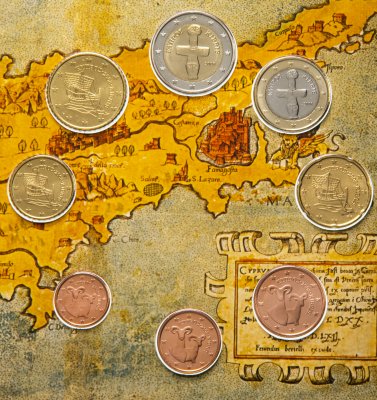 купить Кипр полный годовой набор евро для обращения 2008 (8 штук, в официальном буклете)