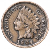 Купить США 1 цент (cent) 1904 Indian Head Cent
