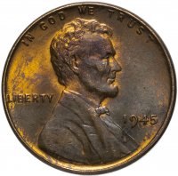 Купить США 1 цент 1945 без обозначения монетного двора