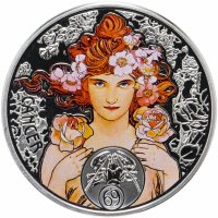 Купить Ниуэ 1 доллар 2011 "Знаки Зодиака А. Муха - Рак" в футляре