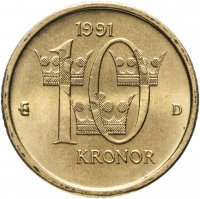 купить Швеция 10 крон 1991
