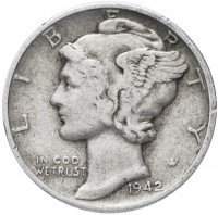 Купить США 1 дайм (10 центов) 1942