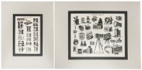 Купить Подборка из двух литографий с изображением фототехники в паспарту "Photographische Apparate I, II ". Германия, 1898-1902 гг.
