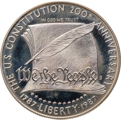купить США 1 доллар (dollar) 1987 S Constitution (200 лет Конституции США) знак монетного двора "S" - Сан-Франциско