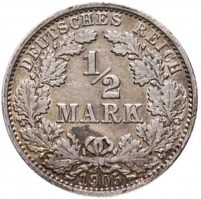 купить Германия(Германская Империя) 1/2 рейх марки 1905 "А"