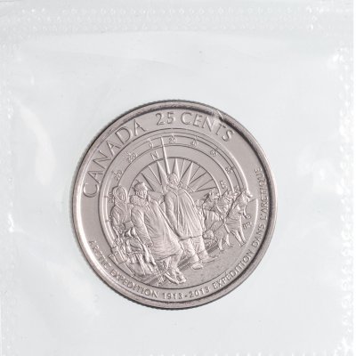 купить Канада 25 центов (cents) 2013 "100 лет Канадской арктической экспедиции", в банковской запайке