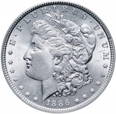 купить США 1 доллар (dollar) 1886 Доллар Моргана Без отметки монетного двора в слабе PSGS