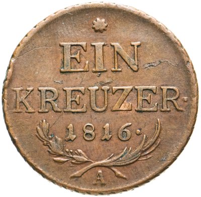 купить Австрия 1 крейцер (kreuzer) 1816 A знак монетного двора "A" - Вена
