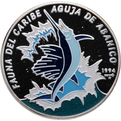 купить Куба 10 песо (peso) 1994 Карибская фауна - Карибская фауна - Атлантический парусник (Istiophorus albicans)