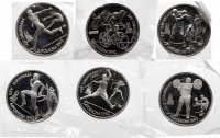 купить Набор монет 1 рубль 1991 "XXV Олимпийские игры 1992 года, Барселона", 6 штук в запайках