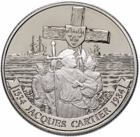 купить Канада 1 доллар (dollar) 1984 "450 лет с момента открытия французской Америки. Жак Картье" в футляре