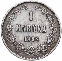 Купить 1 марка 1892 L, монета для Финляндии