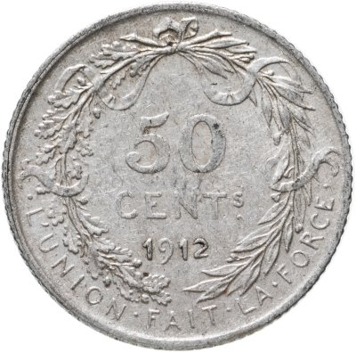 купить Бельгия 50 сантимов (centimes) 1912 Надпись на французском - 'ALBERT ROI DES BELGES'