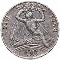 купить Чехословакия 100 крон 1948 "30-летие независимости"