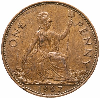 купить Великобритания 1 пенни 1967 г.