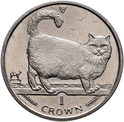 купить Остров Мэн 1 крона (crown) 1998 "Кошки - Бирманская кошка"