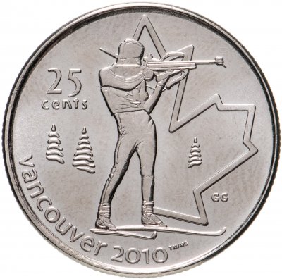купить Канада 25 центов (cents) 2007 "XXI зимние Олимпийские Игры, Ванкувер 2010 - Биатлон"