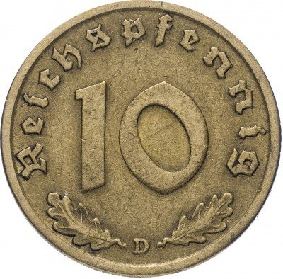 купить Фашистская Германия (Третий Рейх) 10 рейх пфеннигов 1937 "D"