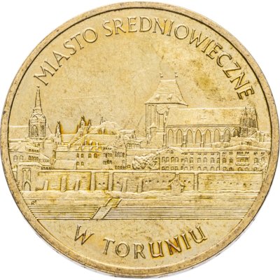 купить Польша 2 злотых 2007 "Средневековый город в Торуни (Toruniu)"