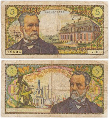 купить Франция 5 франков 1966 (Louis Pasteur, Луи Пастер) Pick 146