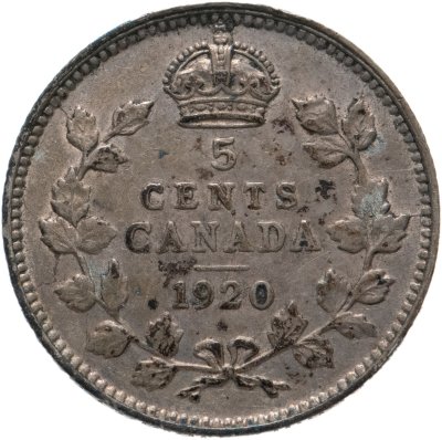 купить Канада 5 центов (cents) 1920