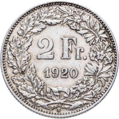 купить Швейцария 2 франка (francs) 1914-1946