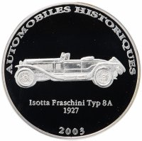 Купить Демократическая Республика Конго 10 франков 2003 "Автомобили истории - Isotta Fraschini Ty SA 1927" в капсуле