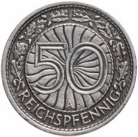купить Германия 50 рейхспфеннигов (reichspfennig) 1927 "A"