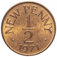 Купить Гернси 1/2 нового пенни (penny) 1971