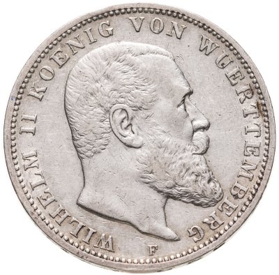 купить Германская Империя, Вюртемберг 3 марки (mark) 1909