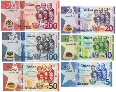 купить Гана набор из 6 банкнот 5 10 20 50 100 200 седи 2022