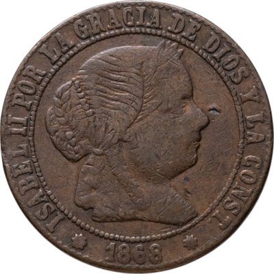 купить Испания 2 1/2 сентимо (centimos) 1868 Барселона