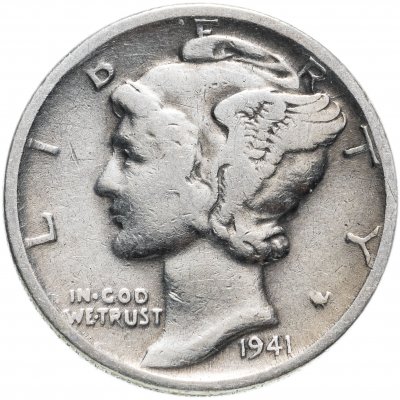 купить США 10 центов (дайм, one dime) 1941 Mercury Dime D