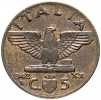 купить Италия 5 чентезимо (centesimi) 1939-1943