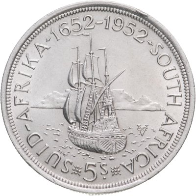 купить Южная Африка 5 шиллингов 1952 "300 лет основанию Кейптауна"