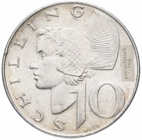 Купить Австрия 10 шиллингов (shillings) 1958-1973