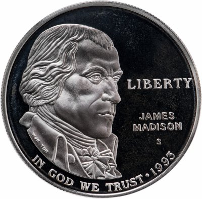 купить США 1 доллар (dollar) 1993 S Proof "Билль о правах, Джеймс Мэдисон"