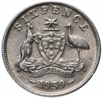 Купить Австралия 6 пенсов (pence) 1959