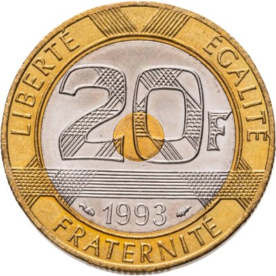 купить Франция 20 франков 1993 "Замок Мон-Сен-Мишель"