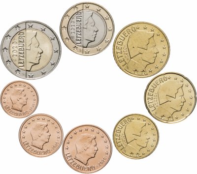 купить Люксембург полный набор монет евро для обращения 2020 (8 штук, UNC)