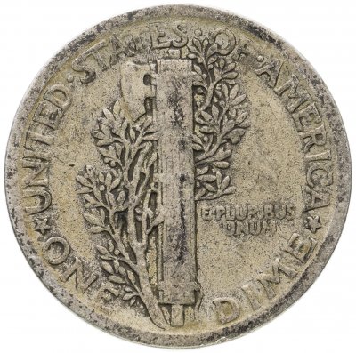 купить США 10 центов (дайм, one dime) 1923 Mercury Dime Без отметки монетного двора